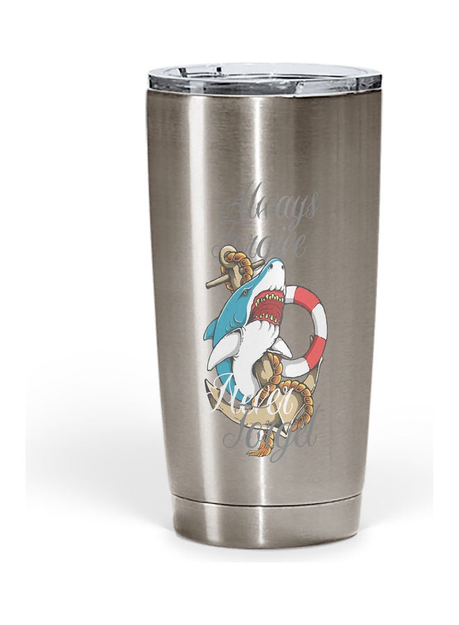 Shark Attack Design Stainless Steel Tumbler With Lid Multicolour - Image 1