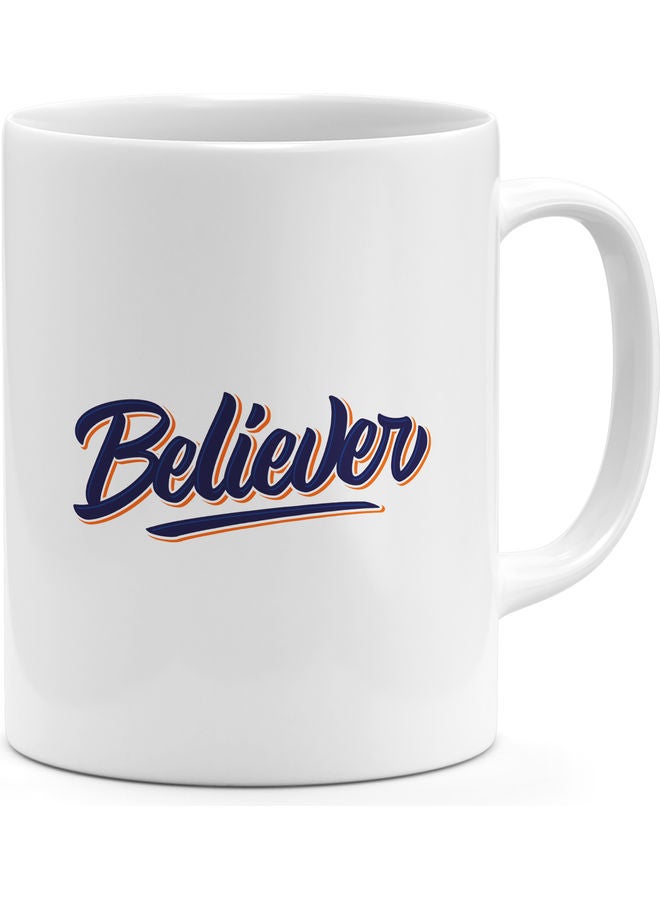 Believer Printed Coffee Mug White/Blue - Image 1