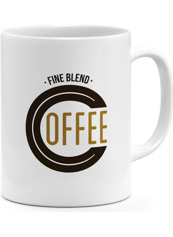 Fine Blend Printed Coffee Mug White/Black/Brown - Image 1