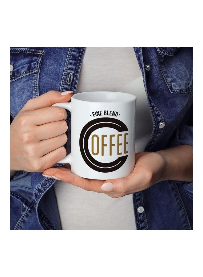 Fine Blend Printed Coffee Mug White/Black/Brown - Image 3