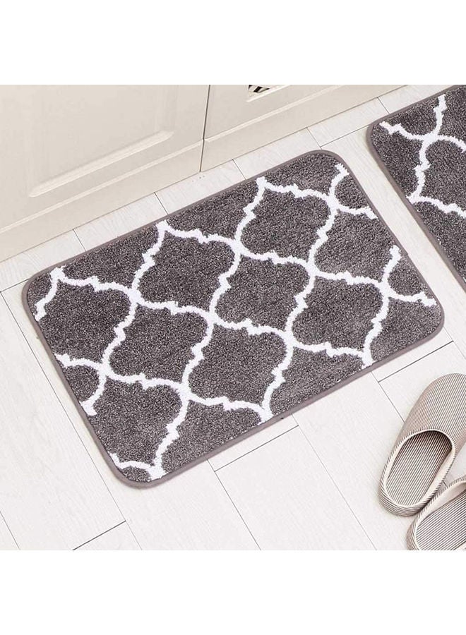 AMERTEER - 2-Piece Trellis Non-Slip Mat Set Grey/White - Image 1