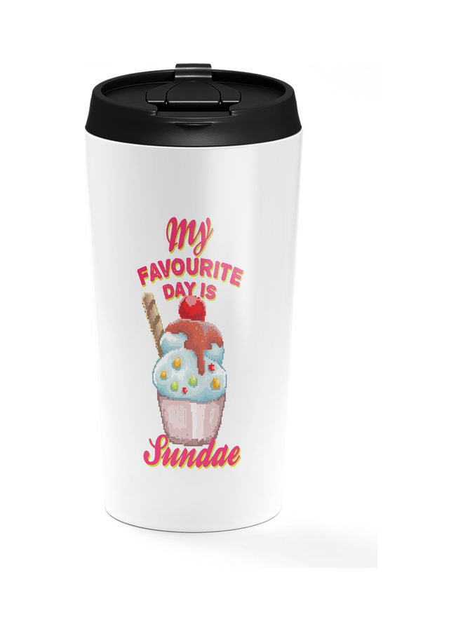 كوب من الستانلس ستيل مزود بغطاء بتصميم يحمل كلمة Sundae متعدد الألوان - Image 1
