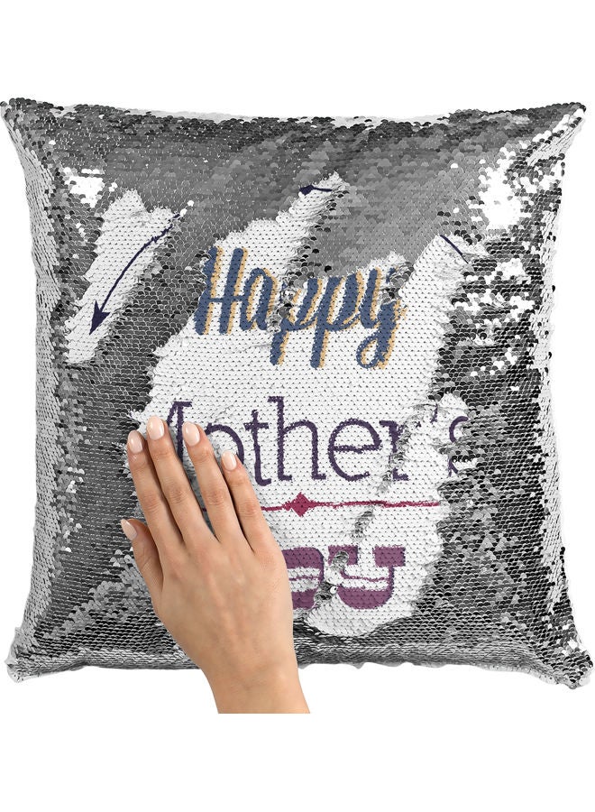 Bohemia Design Themed Sequin Decorative Throw Pillow White/Pink 40x40cm - Image 2