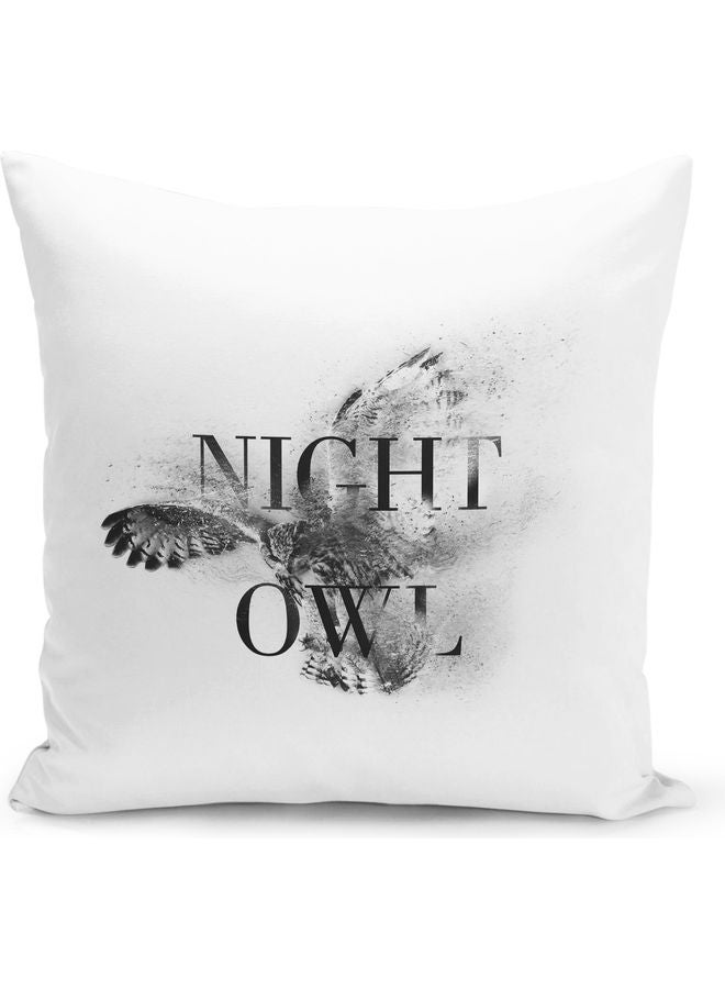 Night Owl Decorative Pillow White/Black - Image 1