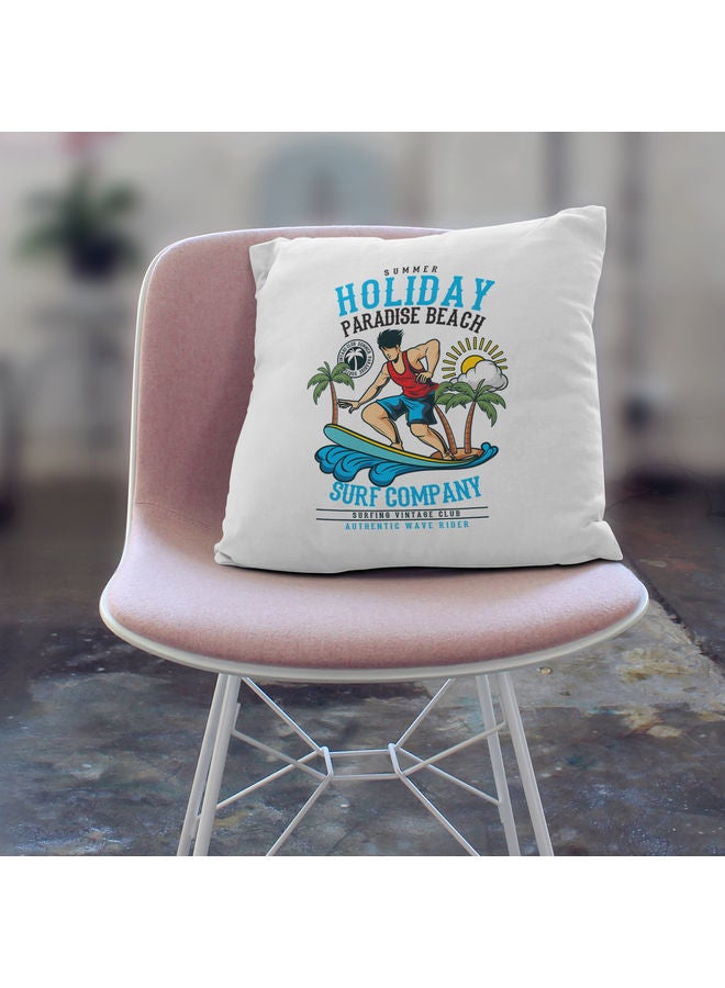 وسادة زينة للديكور بطبعة تعبر عن قضاء العطلة على الشاطىء أبيض/أزرق/أحمر 40x40سم - Image 3