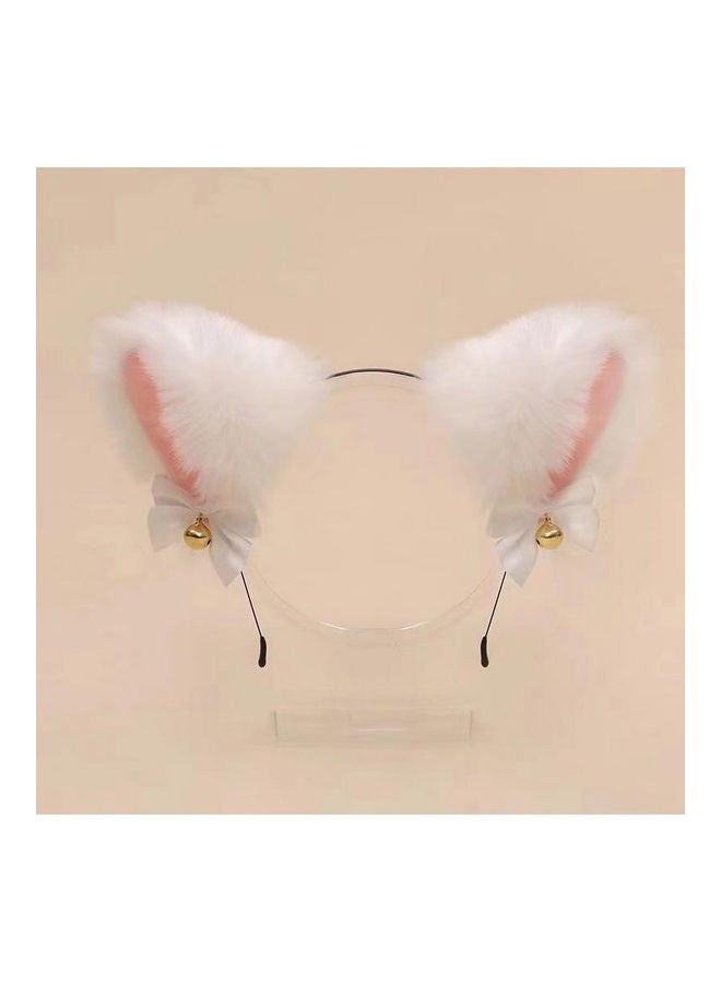 مس تيارا طوق للشعر بتصميم أذن قطة أبيض/ذهبي - Image 2