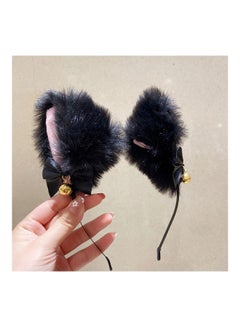 مس تيارا طوق للشعر بتصميم أذن قطة أسود/ذهبي  - Image 3