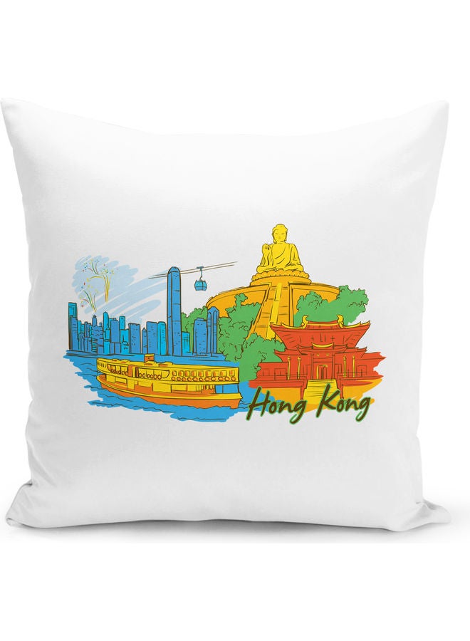 Hong Kong Themed Decorative Throw Pillow Multicolour - Image 1