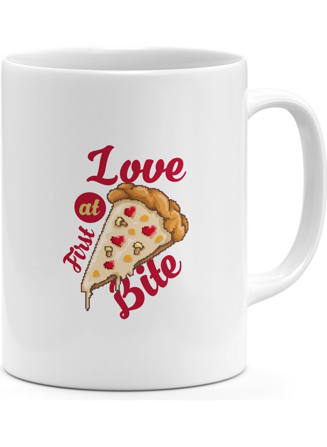 16 Bit Pizza Design Coffee Mug Multicolour - Image 1