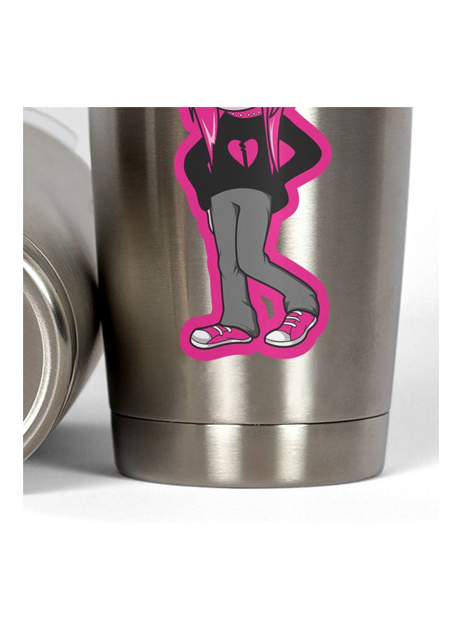Emo Girl In Hoodie Travel Tumbler Multicolour - Image 3