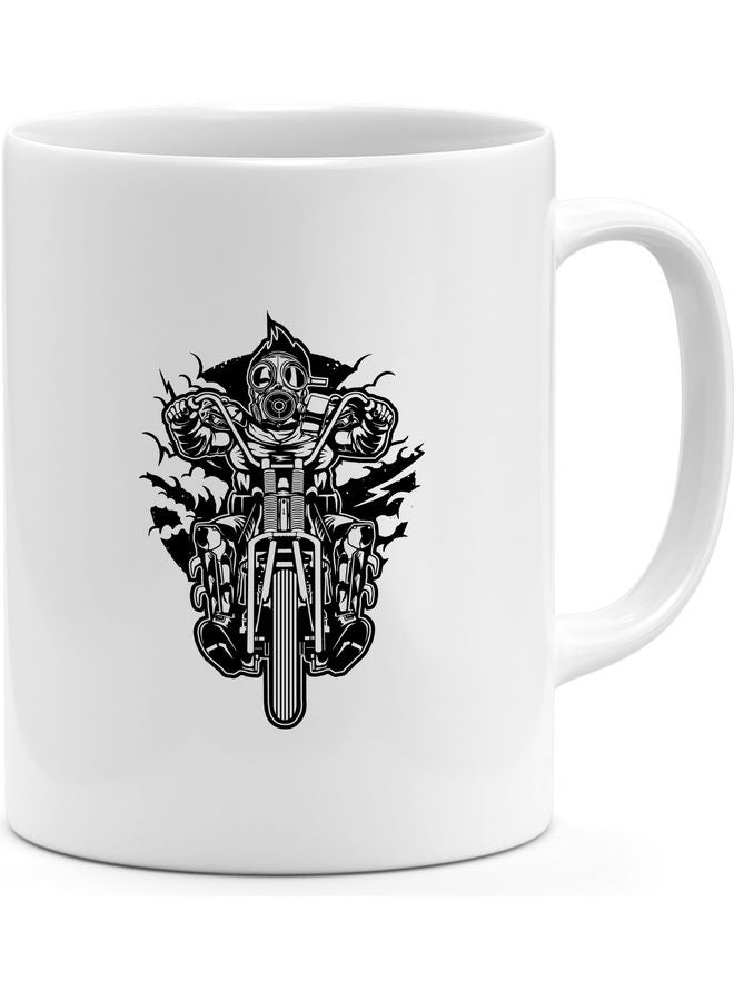 Face Mask Biker Design Coffee Mug Multicolour - Image 1