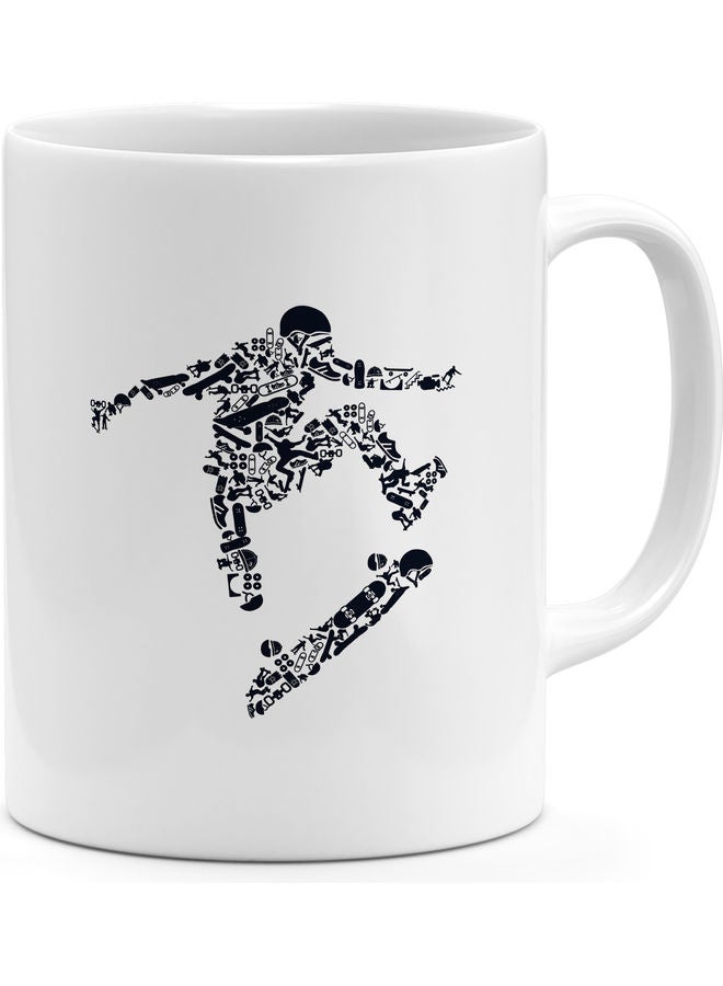 Skater Music Printed Coffee Mug White/Black - Image 1