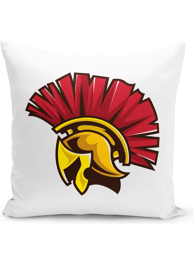 Spartan Helmet Decorative Throw Pillow White - Image 1