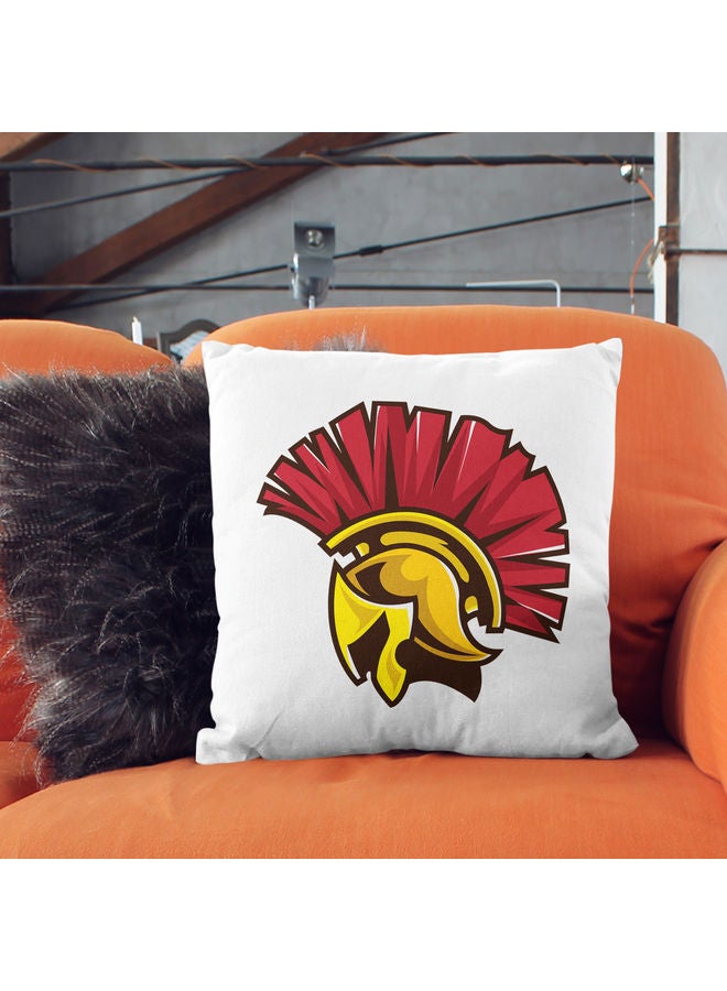 Spartan Helmet Decorative Throw Pillow White - Image 2