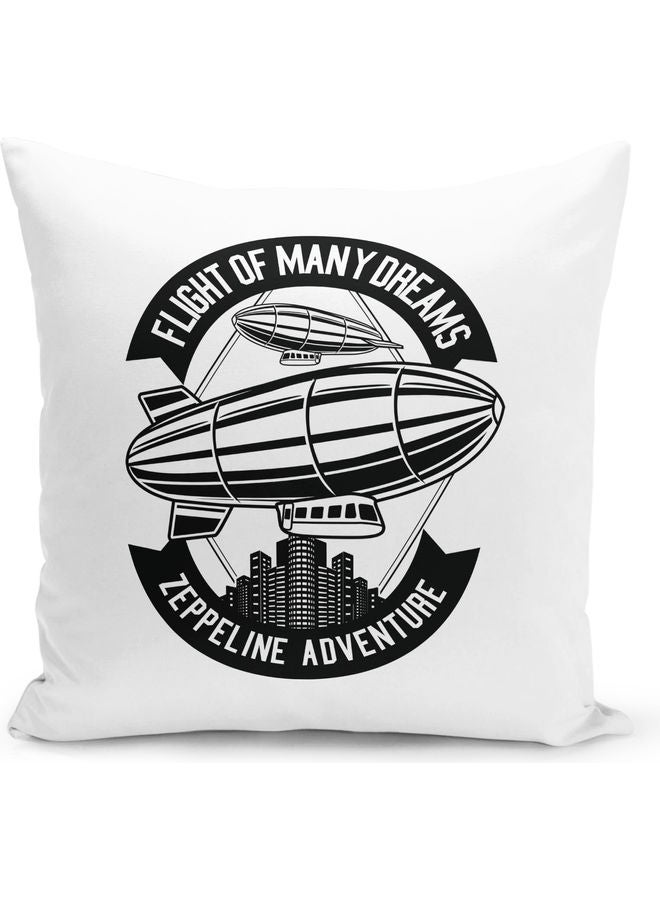 Zeppelin Adventure Decorative Throw Pillow White/Black - Image 1