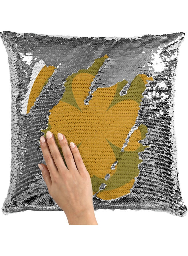 Patricks Day Themed Sequin Decorative Throw Pillow White/Yellow 40x40cm - Image 2