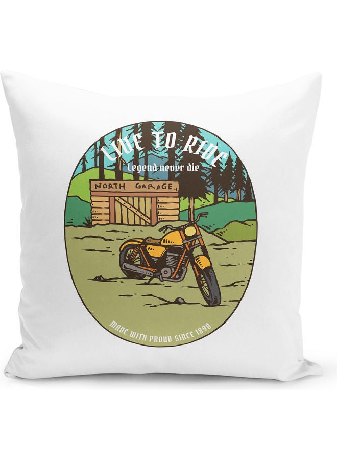 Legend Never Die Printed Decorative Throw Pillow White/Green/Grey 40x40cm - Image 1