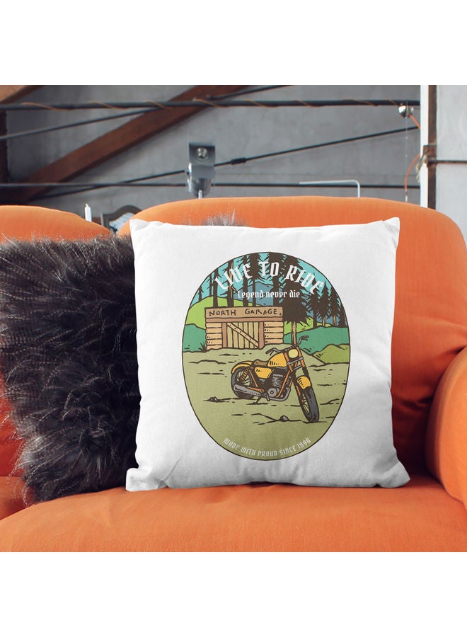 Legend Never Die Printed Decorative Throw Pillow White/Green/Grey 40x40cm - Image 2