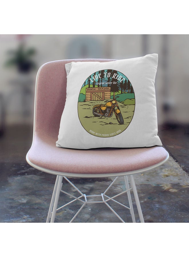 Legend Never Die Printed Decorative Throw Pillow White/Green/Grey 40x40cm - Image 3