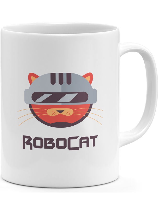 Robo Cat Design Coffee Mug Multicolour - Image 1