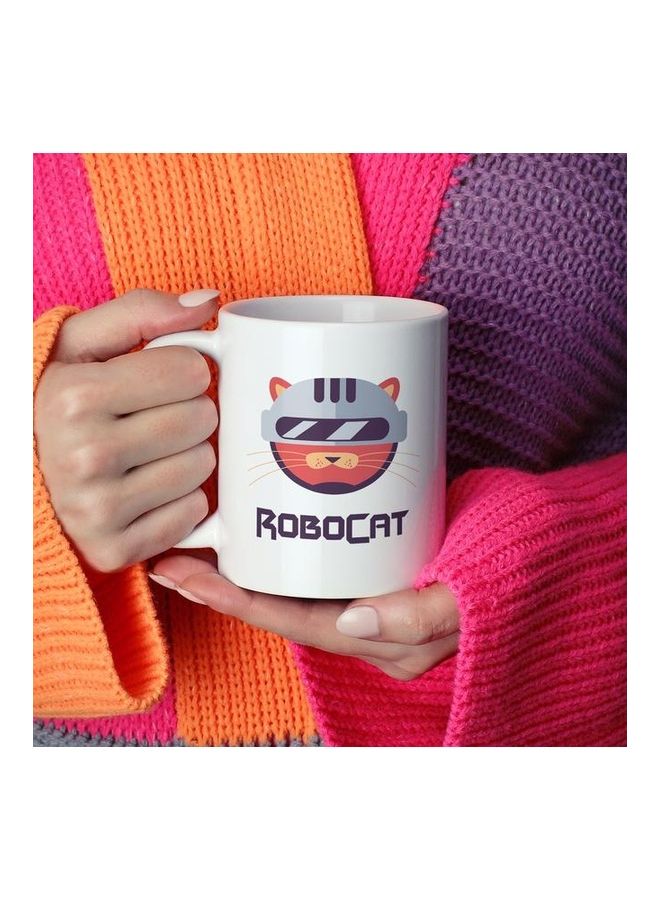 Robo Cat Design Coffee Mug Multicolour - Image 2