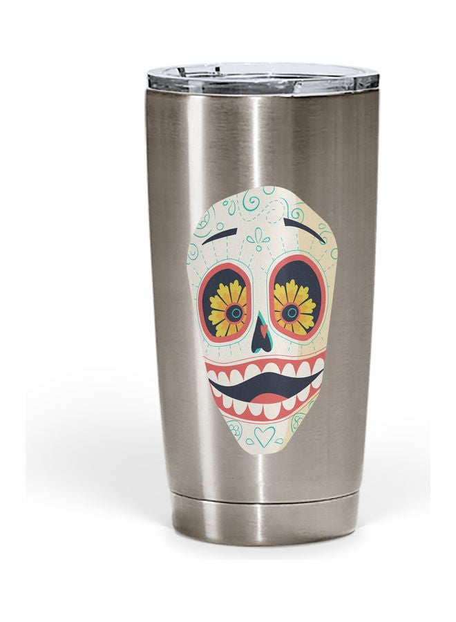 Mardi Gras Mask Stainless Steel Tumbler With Lid Multicolour - Image 1