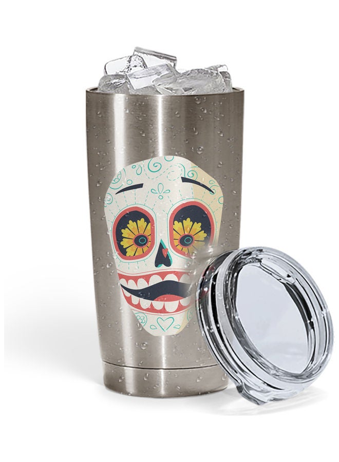 Mardi Gras Mask Stainless Steel Tumbler With Lid Multicolour - Image 2