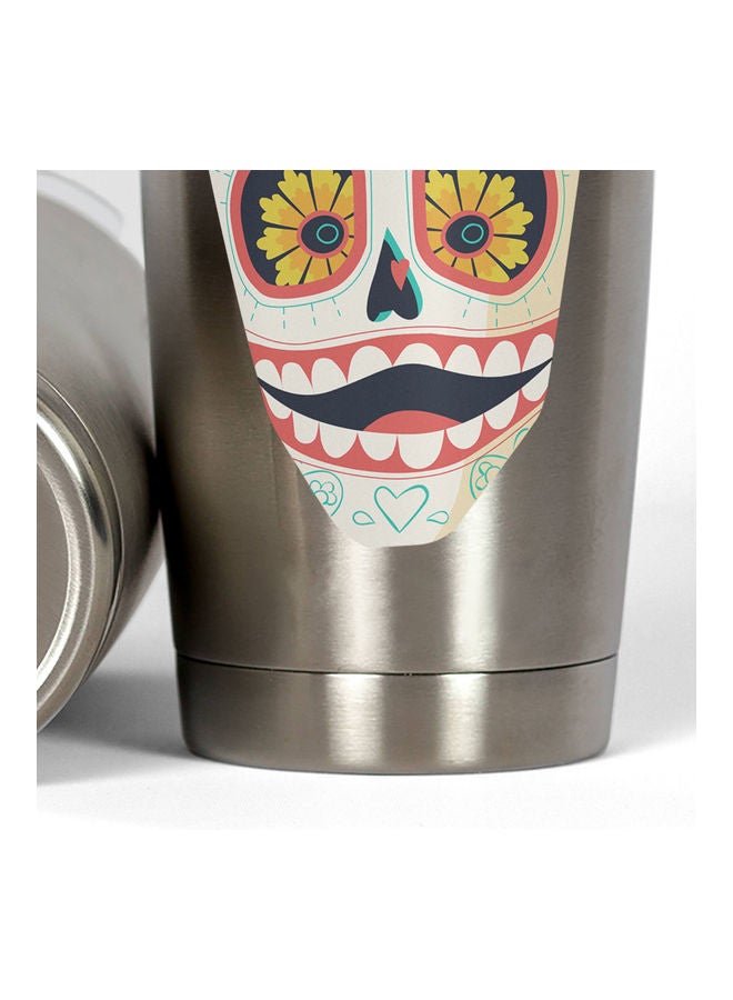 Mardi Gras Mask Stainless Steel Tumbler With Lid Multicolour - Image 3