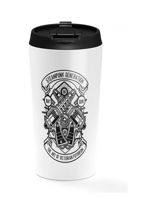 Steampunk Design Stainless Steel Tumbler With Lid Multicolour - Image 1