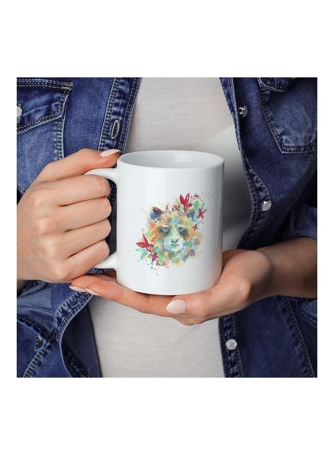 Floral Racoon Coffee Mug Multicolour - Image 3