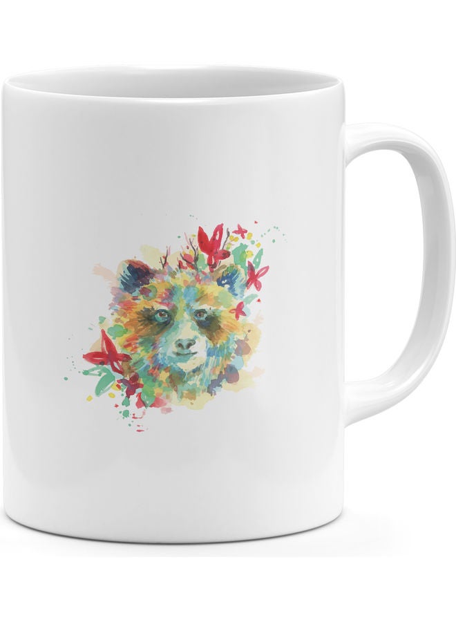 Floral Racoon Coffee Mug Multicolour - Image 1