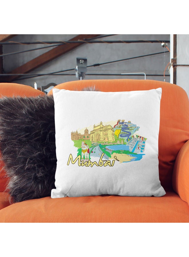 Mumbai Themed Decorative Throw Pillow Multicolour 40x40cm - Image 2