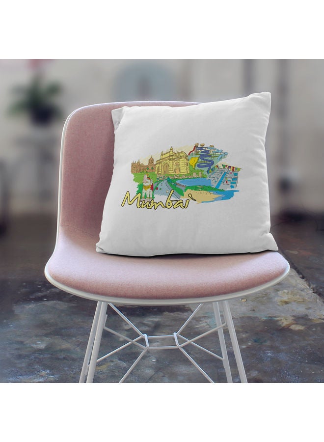 Mumbai Themed Decorative Throw Pillow Multicolour 40x40cm - Image 3