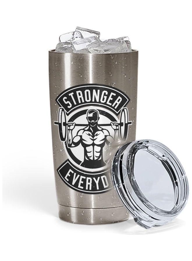 Stronger Everyday Printed Tumbler With Lid Silver/Black - Image 2