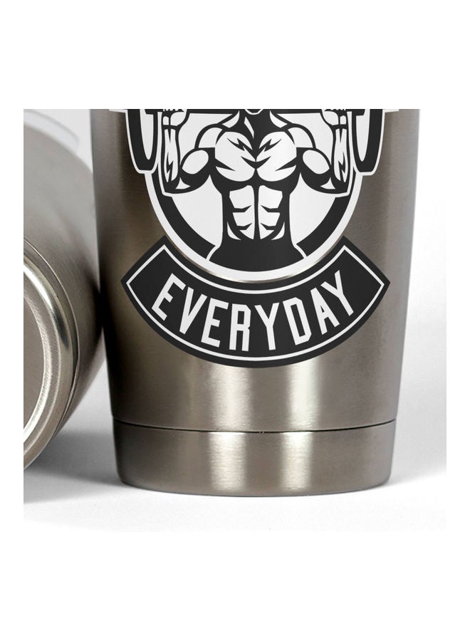 Stronger Everyday Printed Tumbler With Lid Silver/Black - Image 3