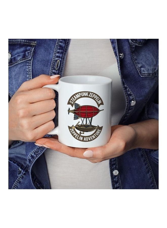 Steampunk Zeppelin Design Coffee Mug Multicolour - Image 3