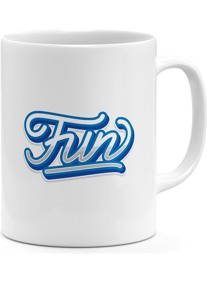 Fun Art Printed Coffee Mug White/Blue - Image 1