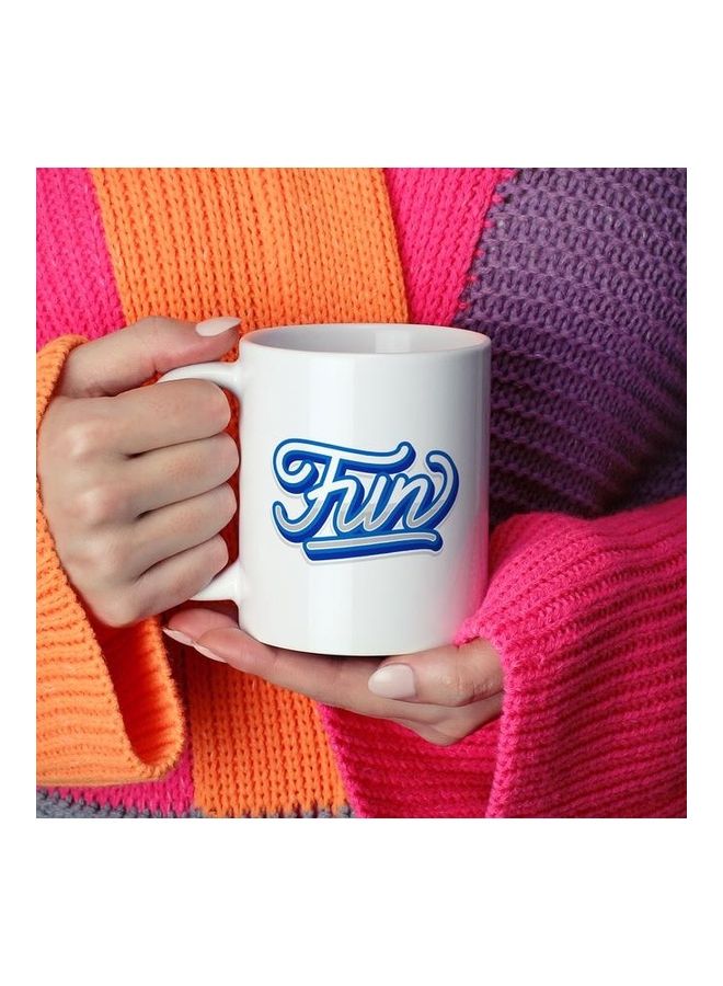 Fun Art Printed Coffee Mug White/Blue - Image 2