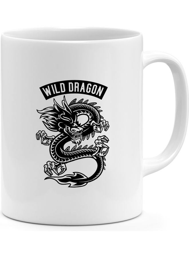 Wild Dragon Design Coffee Mug White/Black - Image 1