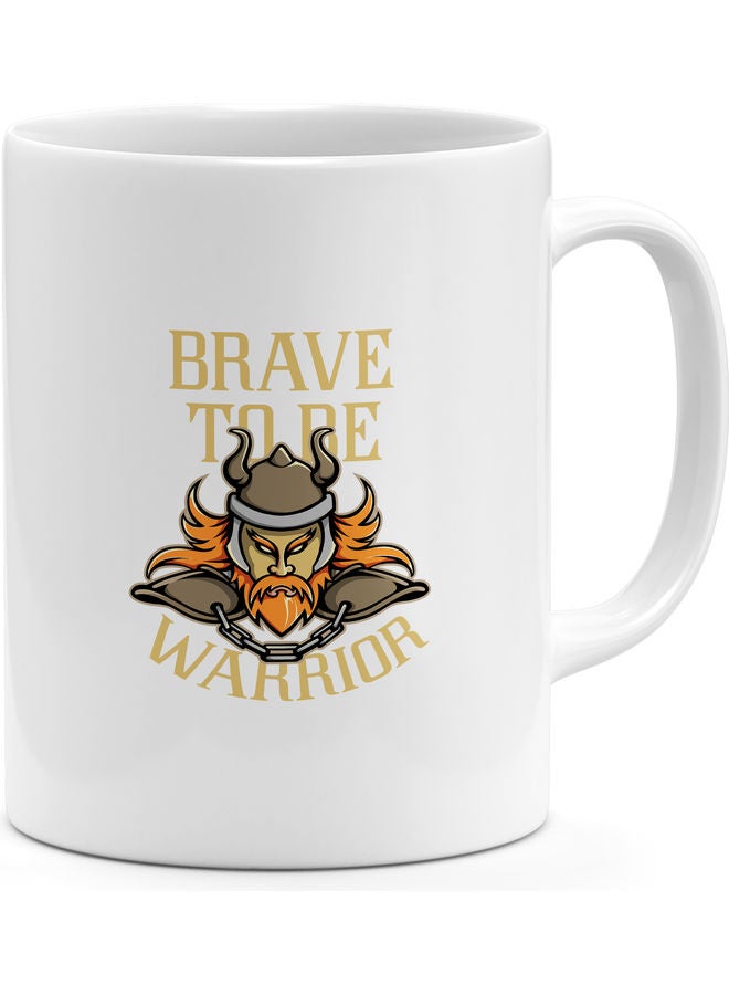 مج قهوة بطبعة كلمة "Brave" متعدد الألوان - Image 1