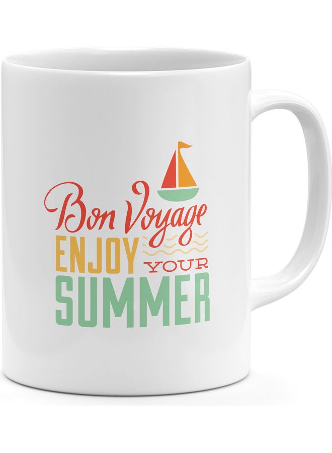 Bon Voyage Quote Coffee Mug White - Image 1