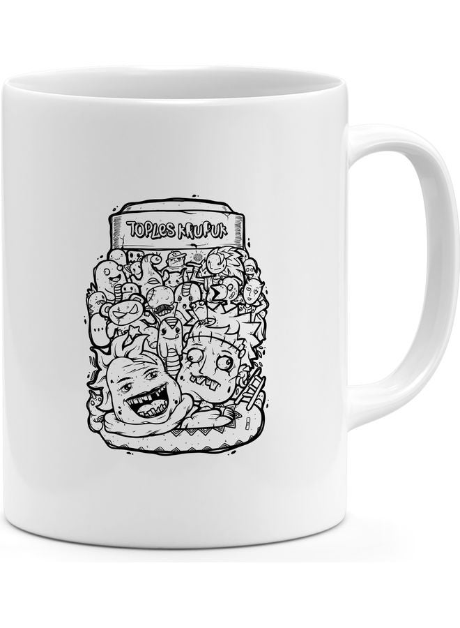 Toples Krupuk Coffee Mug White/Black - Image 1