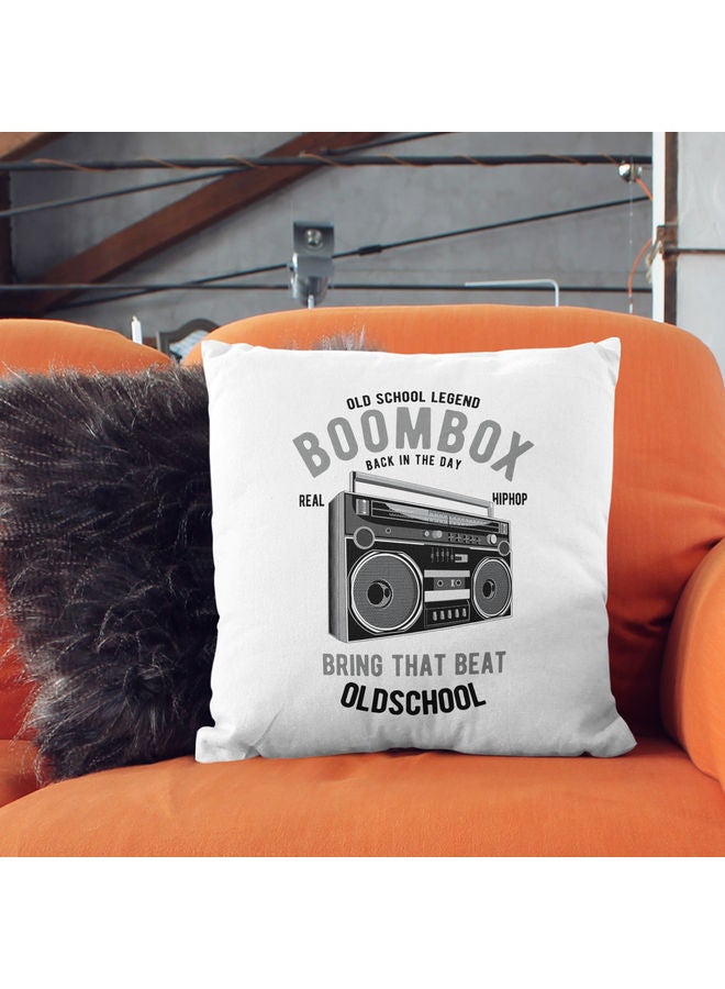 Old School Legend Printed Decorative Throw Pillow White/Grey/Black 40x40cm - Image 2