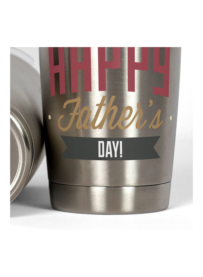 كوب من الستانلس ستيل مطبوع عليه عبارة Have A Very Happy Father's Day" متعدد الألوان - Image 3