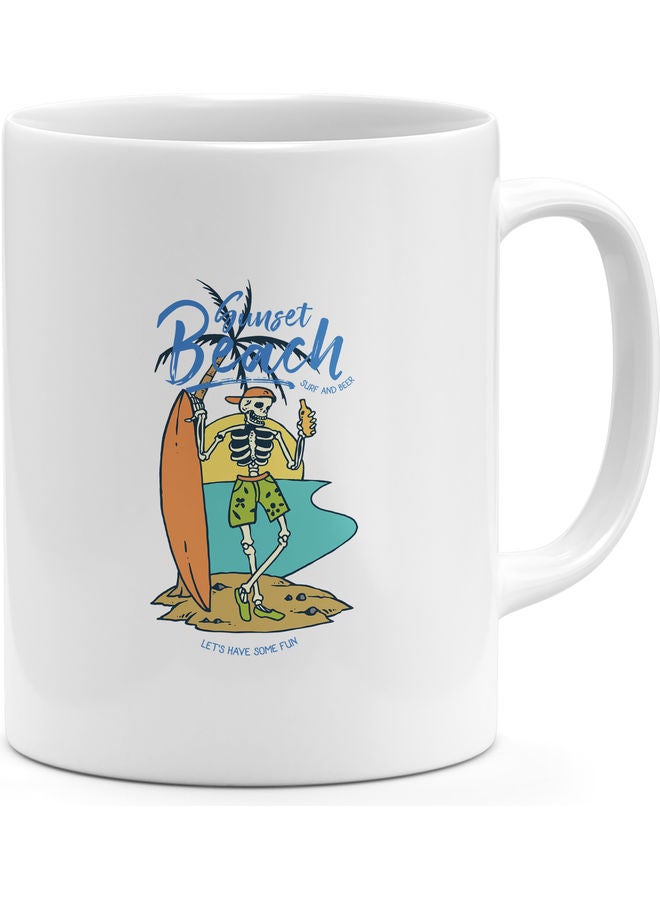 Sunset Beach Surf Design Coffee Mug Multicolour - Image 1