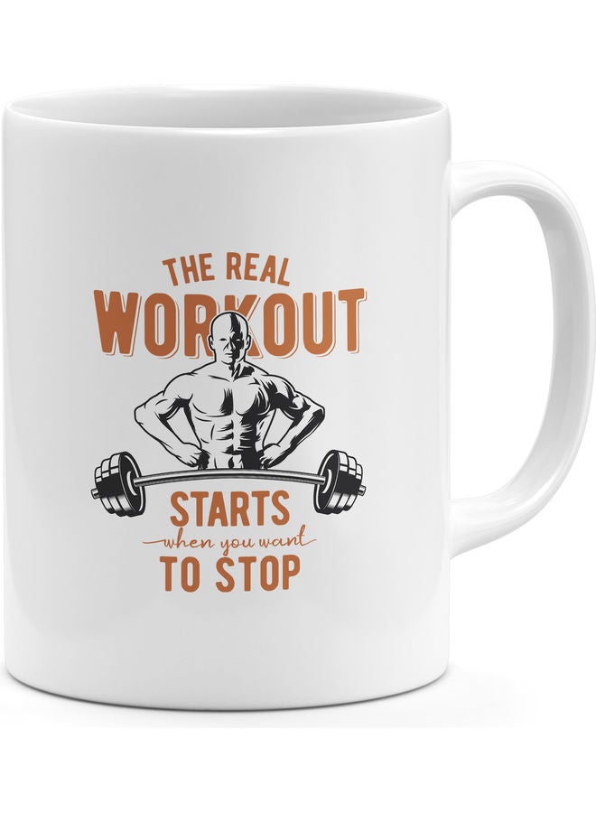 Workout Quote Coffee Mug White/Black/Red - Image 1