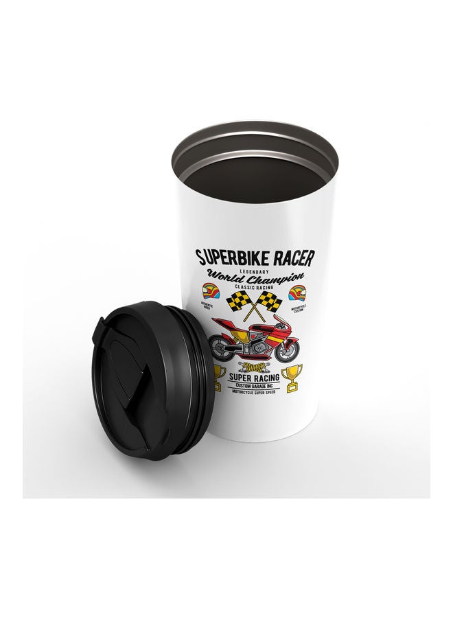 Double-Wall Stainless Steel Printed Tumbler with Lid Multicolour - Image 2