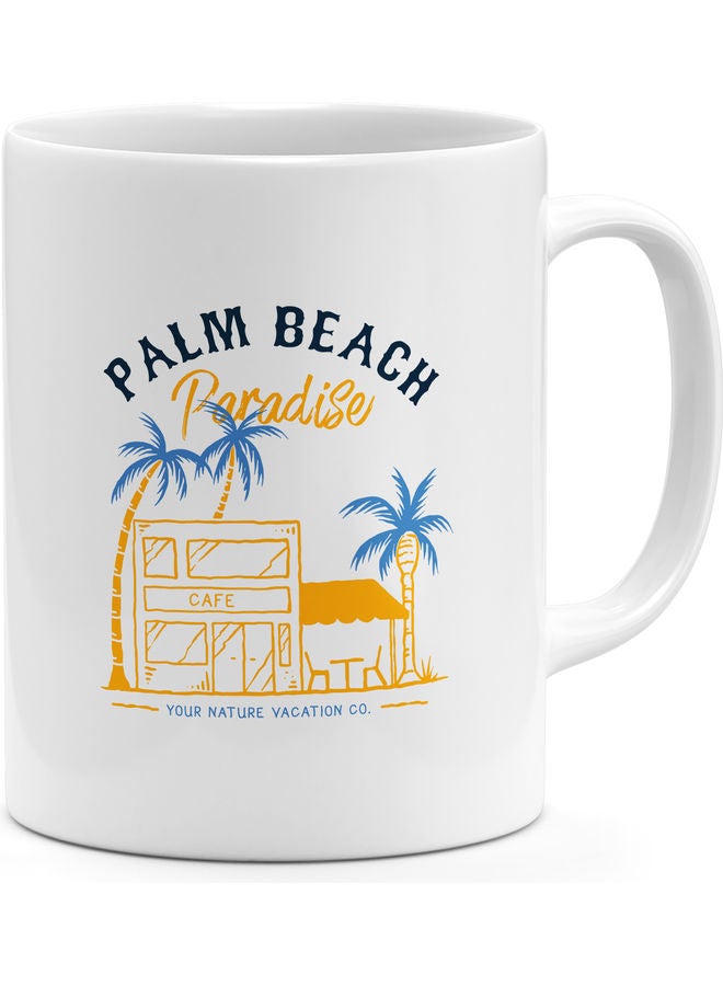 Generic - Palm Beach Paradise Printed Coffee Mug White/Yellow/Black - Image 1