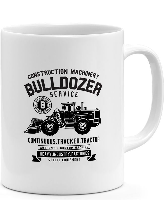 Bulldozer Design Coffee Mug White - Image 1