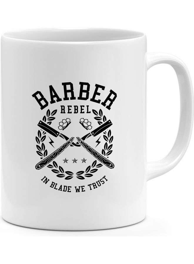 Barber Rebel Coffee Mug White/Black - Image 1